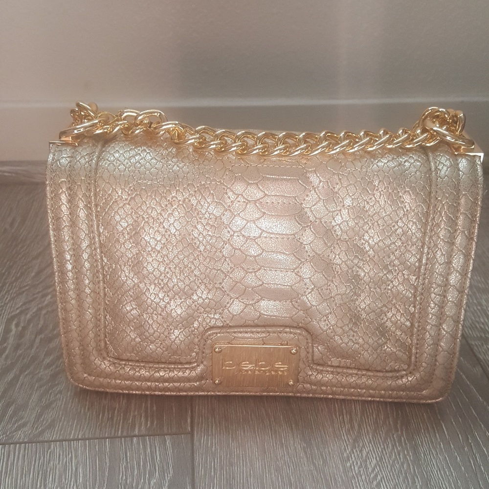 Bebe gold shoulder bag
